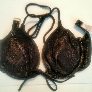 Victoria Secret Swim 34D Black Mesh insertable Pad